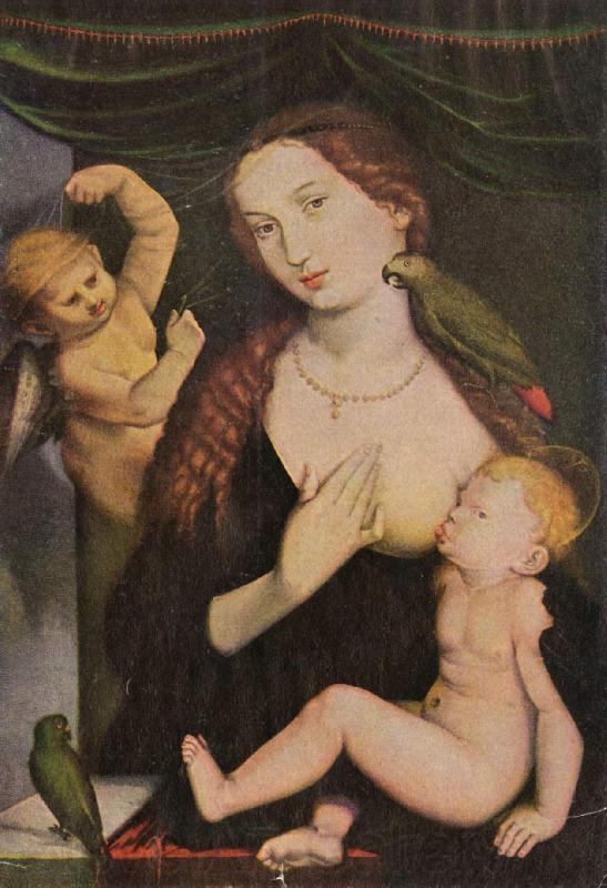 Hans Baldung Grien Madonna mit den Papageien